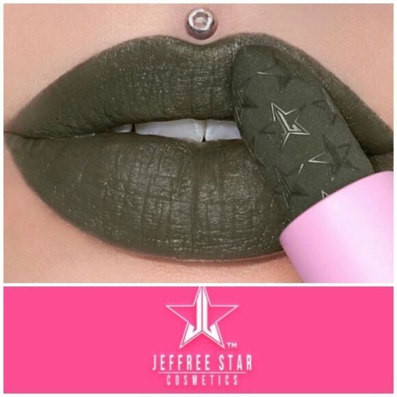 JEFFREE STAR - NWT- Velvet Trap Matte Lipstick in “So Jaded” - Dark Green/Gray - Picture 1 of 12